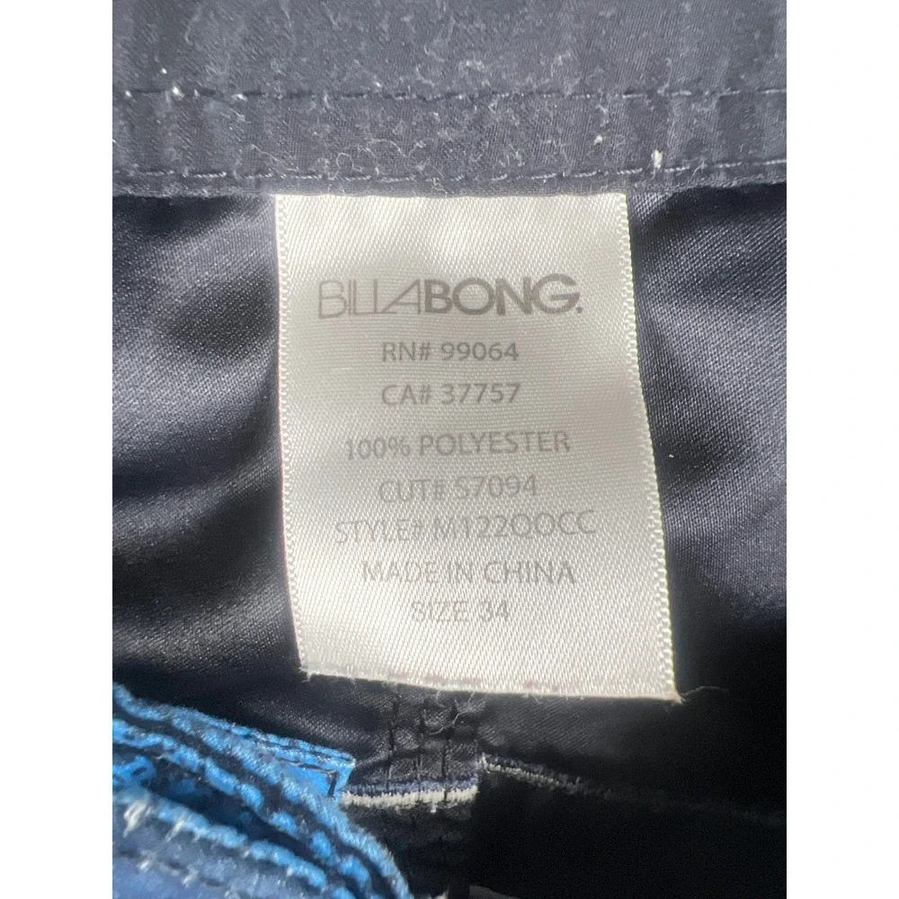 Vintage billabong Mens Blue Striped Board Shorts Size 34 Swim Trunks M122QOCC